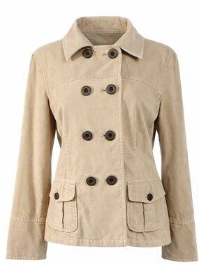 TALBOTS Double Breasted Lightweight Jacket, Khaki, Size 6P